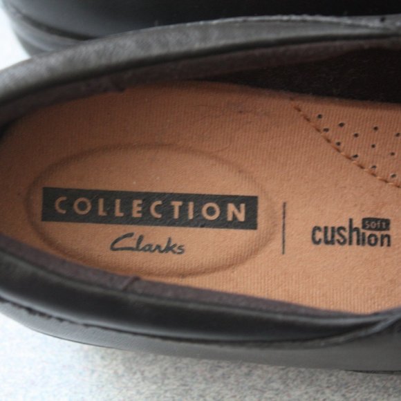 Clarks NWT Black Leather Everlay Iris women's 9.5WIDE Shoes - Picture 3 of 8